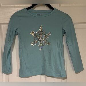 Girls Crewcuts Long Sleeved Top With Sequin Snowflake